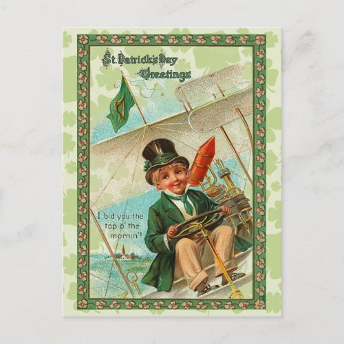 Vintage St Patricks Day Greetings Postcard