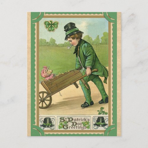 Vintage St Patricks Day Greetings Postcard