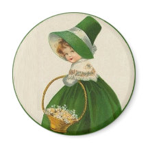 Vintage St. Patrick's Day Irish Girl in green