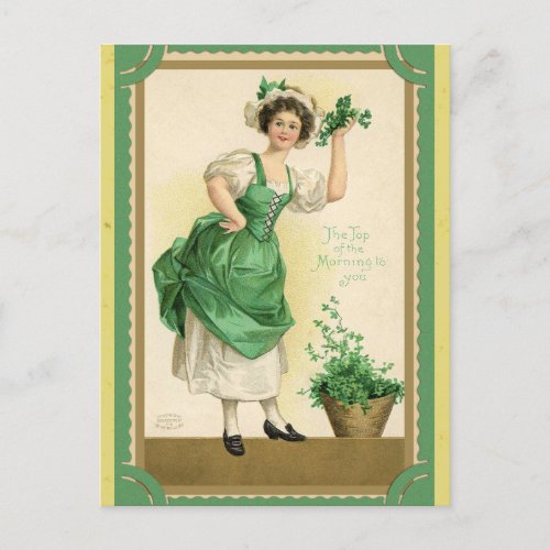 Vintage St Patricks Day Irish Top of the Morning Postcard
