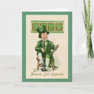 Vintage St. Patrick's Day Leprechaun Greeting Card