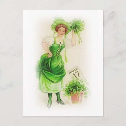 Vintage St Patricks Day March 17 Postcard