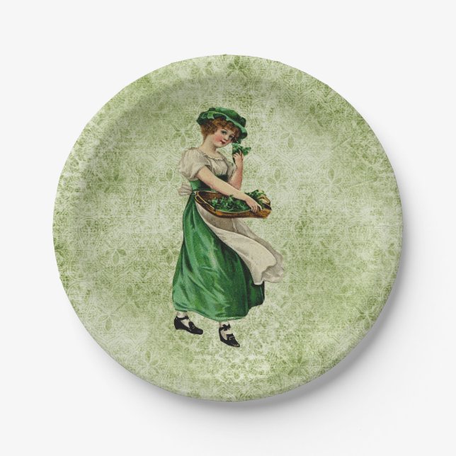 Vintage St Patrick's Day Paper Plates (Front)