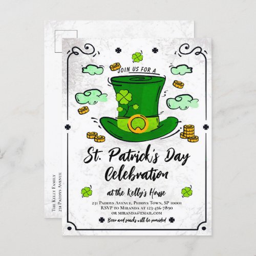 Vintage St Patricks Day Party Invitation