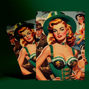 Vintage St. Patrick's Day Pin Up Postcard