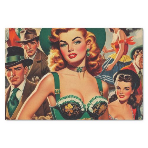 Vintage St Patricks Day Pin Up Tissue Paper