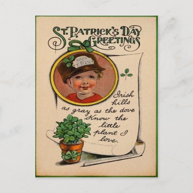Vintage St. Patrick's Day Postcard (Front)