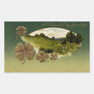 Vintage St Patrick's Day Rectangular Sticker