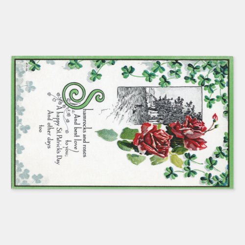 Vintage St Patricks Day Rectangular Sticker