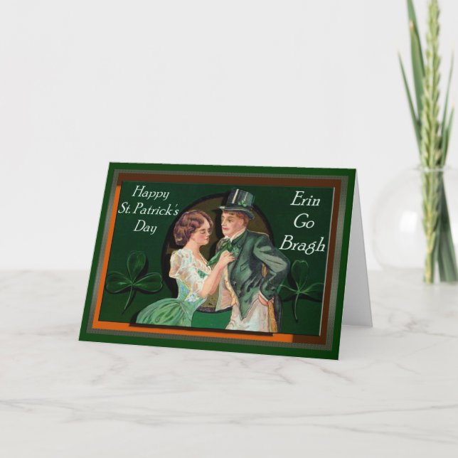 VINTAGE ST. PATRICK'S DAY SHADOW BOX CARD (Front)