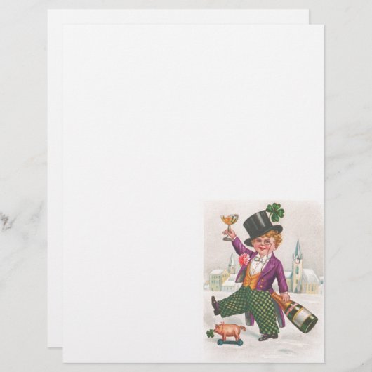 Vintage St Patricks Day Shamrock Champagne (Front/Back)