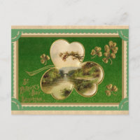 Vintage St Patricks Day Shamrock Ireland Landscape