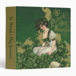 Vintage St. Patrick's Day Souvenir, Irish Lass 3 Ring Binder