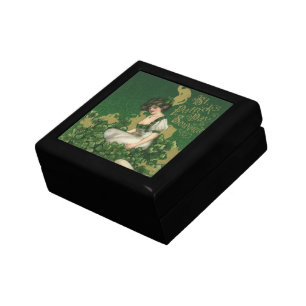 Vintage St. Patrick's Day Souvenir, Irish Lass Jewelry Box