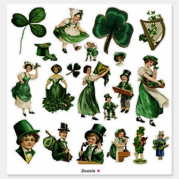 Vintage St Patrick's Day Sticker by EndlessVintage at Zazzle