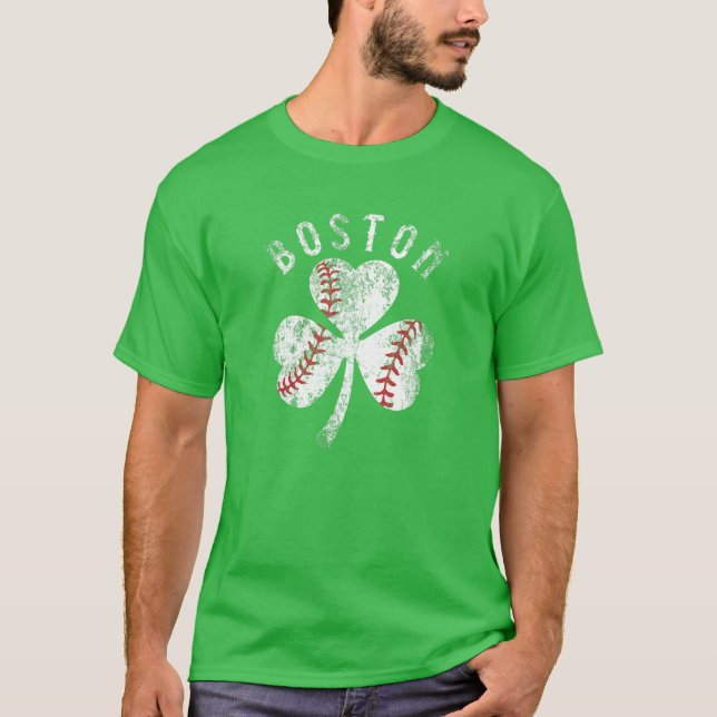 Vintage St Patrick's Day Tee Irish Boston Baseball (Front)