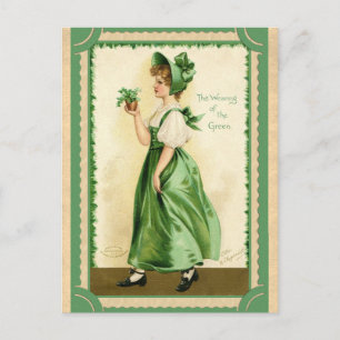 Vintage St Patricks Day Wearing of the Green Postcard