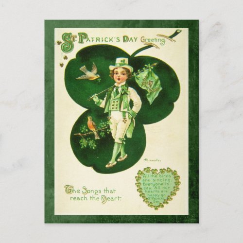 Vintage St Patricks Greeting Postcard
