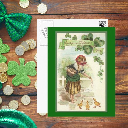 Vintage St Patricks Morn Postcard