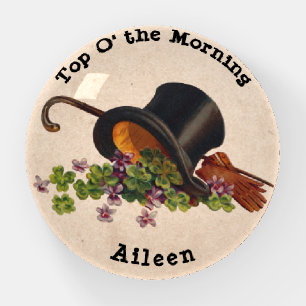 Vintage St. Pat's Day Greeting Paperweight