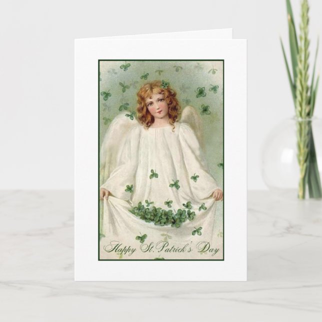 Vintage St. Pat's Day - Irish Angel, Card (Front)