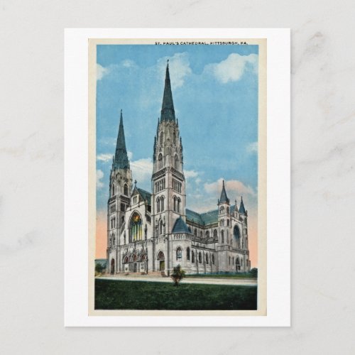 Vintage St Pauls Cathedral Pittsburgh PA Postcard