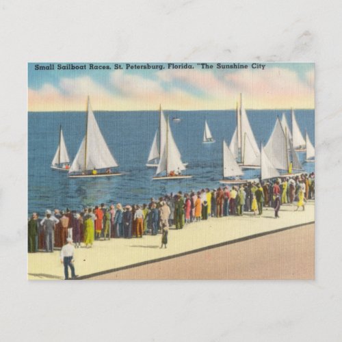 Vintage St Petersburg Florida Boat Races Postcard