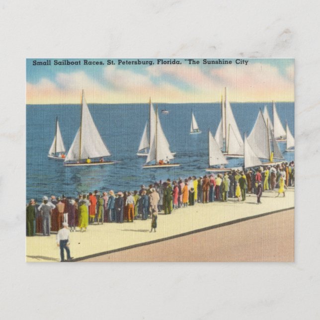 Vintage, St. Petersburg Florida, Boat Races Postcard (Front)