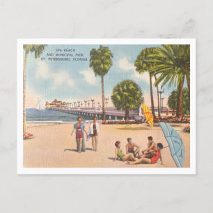 Vintage St. Petersburg Florida Spa Beach Pier Postcard