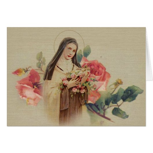 Vintage St. Therese All Occasion Greeting Card (Front Horizontal)