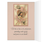 Vintage St. Therese Card with Pink Flowers (Inside (Left))