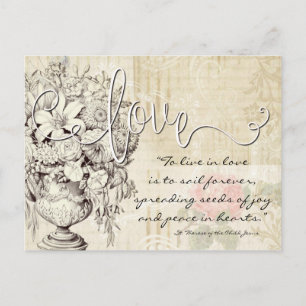 Vintage St. Therese Catholic Nun Religious Quote Postcard