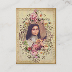Vintage St. Therese the Little Flower Novena/Roses Business Card