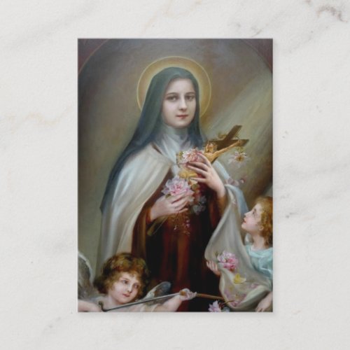 Vintage St Therese the Little Flower NovenaRoses Business Card