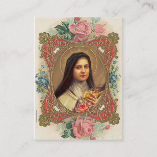 Vintage St. Therese the Little Flower Novena/Roses Business Card