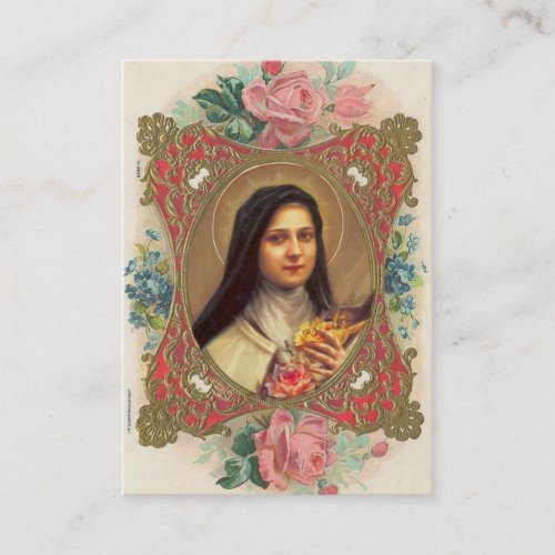 Vintage St Therese the Little Flower NovenaRoses Business Card