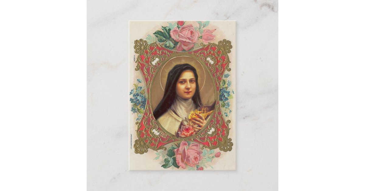 Vintage St. Therese the Little Flower Novena/Roses Business Card Zazzle