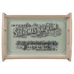 Vintage St. Thomas Bay Rum Advertising Logo Label Serving Tray at Zazzle