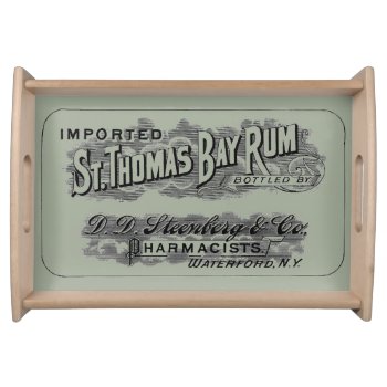 Vintage St. Thomas Bay Rum Advertising Logo Label Serving Tray by Littoral at Zazzle