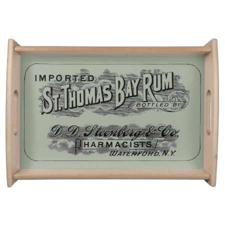 Vintage St. Thomas Bay Rum Advertising Logo Label Serving Tray