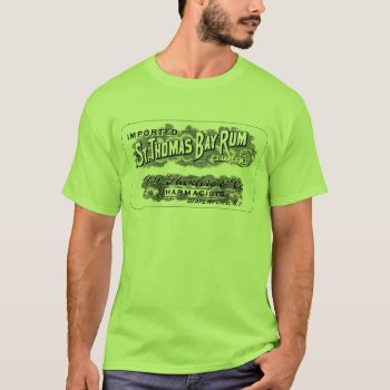 Vintage St. Thomas Bay Rum Advertising Logo Label T-shirt by Littoral at Zazzle
