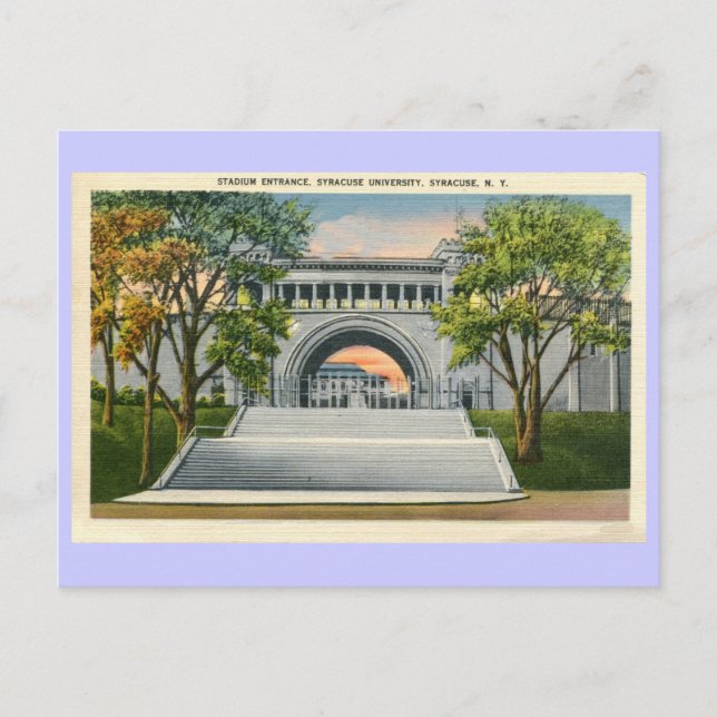 Vintage Stadium Entrance Syracuse University Postcard (Front)