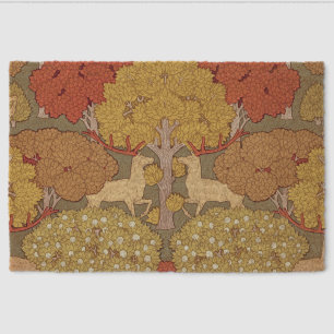 Vintage Stag Deer Forest Sage Green Pattern Fiber Doormat