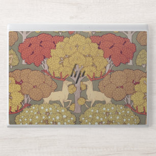 Vintage Stag Deer Forest Sage Green Pattern HP Laptop Skin