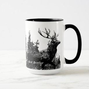 Vintage Stag Deer World's Best Brother Mug
