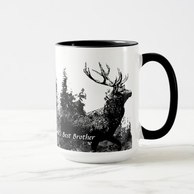Vintage Stag Deer World's Best Brother Mug (Right)