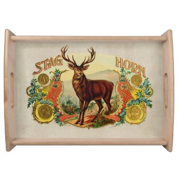 Vintage Stag Horn Serving Tray by BluePress at Zazzle