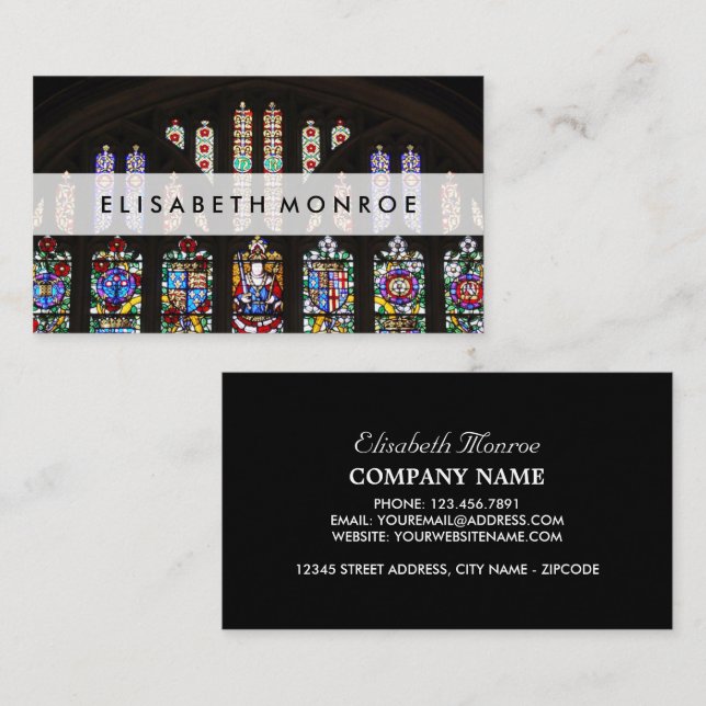 Vintage Stained Glass Business Card (Front/Back)