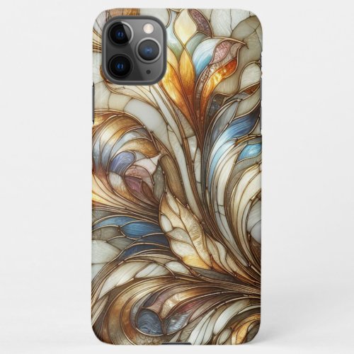 Vintage Stained Glass Floral Mosaic Art Pattern iPhone 11Pro Max Case