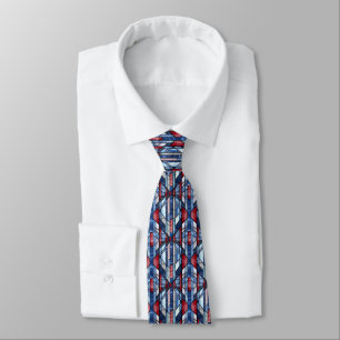 Vintage Stained Glass Patriotic Neck Tie